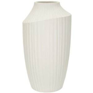 Mauro Ferretti Wazon Ice Kremowy 28,5x50,5 cm Skulptural