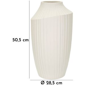 Mauro Ferretti Wazon Ice Kremowy 28,5x50,5 cm Skulptural