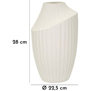 Mauro Ferretti Wazon Lód Średnica 22,5x38 cm kremowy