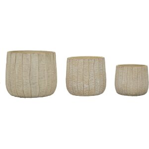 Mauro Ferretti Zestaw donic Flocke 3-częściowy 30,5x27 / 25x22,2 / 19,5x18 cm kremowy