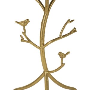 Mauro Ferretti Stolik boczny Vögel Marble Ø 38x60 cm złoty biały