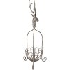 Clayre & Eef 5Y1320 Kosz dekoracyjny z jeleniem Vintage szary 28x28x68 cm