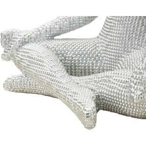 Donnina Yoga Silver Figur Dekoracyjna Polyresin Biała Srebrna 20,5x15,5x23 cm