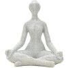 Donnina Yoga Silver Figur Dekoracyjna Polyresin Biała Srebrna 20,5x15,5x23 cm