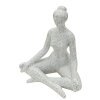 Donnina Yoga Silver Figur Dekoracyjna Polyresin Biała Srebrna 20,5x15,5x23 cm