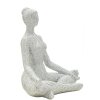 Donnina Yoga Silver Figur Dekoracyjna Polyresin Biała Srebrna 20,5x15,5x23 cm