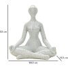 Donnina Yoga Silver Figur Dekoracyjna Polyresin Biała Srebrna 20,5x15,5x23 cm