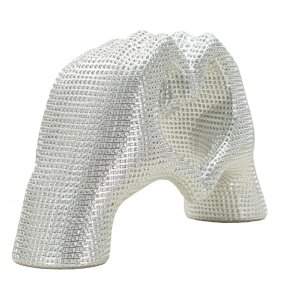 Rzeźba Lover Silver Polyresin srebrna 25x7.5x13.5 cm dłonie kształt serca dekoracyjna