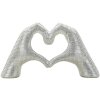 Rzeźba Lover Silver Polyresin srebrna 25x7.5x13.5 cm dłonie kształt serca dekoracyjna