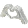 Rzeźba Lover Silver Polyresin srebrna 25x7.5x13.5 cm dłonie kształt serca dekoracyjna