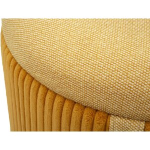 Bolzano Zestaw Puf z Schowkiem Musztardowy 2 szt Ø38x38cm Ø32x28cm