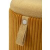 Bolzano Zestaw Puf z Schowkiem Musztardowy 2 szt Ø38x38cm Ø32x28cm