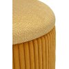 Bolzano Zestaw Puf z Schowkiem Musztardowy 2 szt Ø38x38cm Ø32x28cm