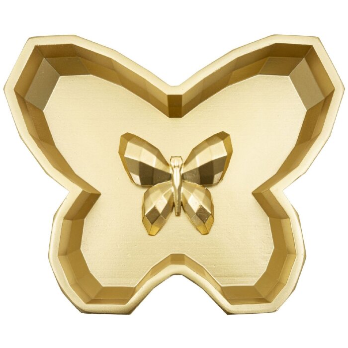 Miseczka dekoracyjna Motyl złota 20,5x17,5x3 cm poliresyna