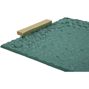 Taca Grent 34x19,5x3 cm zielona złota dekoracyjna nienadająca się do żywności