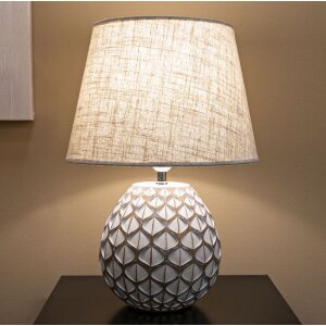 Mauro Ferretti Lampa stołowa Tibet Ø35x52 cm White Wash