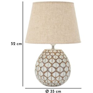Mauro Ferretti Lampa stołowa Tibet Ø35x52 cm White Wash