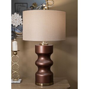 Rosenthal Lampa stołowa szklana brązowa złota Ø40.5x69.5cm E27