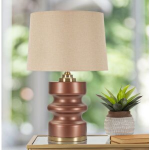 Rosenthal Lampa stołowa szklana brązowo-złota Ø36.5x56.5cm E27 max 40W