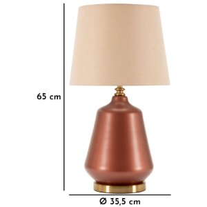 Rosenthal Lampa Stołowa Szkło Brąz Złoto 35,5x65cm