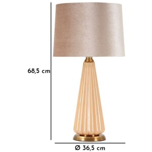 Lampa stołowa Perly Ø36,5x68,5cm - Szkło, Złoto, Abażur