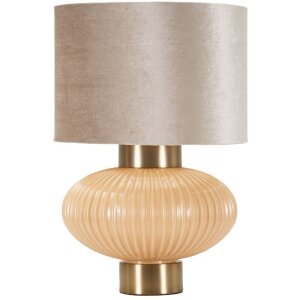 Perly Lampa Stołowa 33x49 cm Szkło Żelazo Perłowa Złota