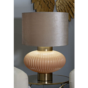 Perly Lampa Stołowa 33x49 cm Szkło Żelazo Perłowa Złota