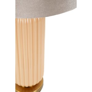 Perly Lampa Stołowa Szklana Podstawa Żebrowana Abażur Perłowy Złota