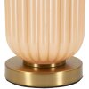 Perly Lampa Stołowa Szklana Podstawa Żebrowana Abażur Perłowy Złota