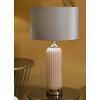 Perly Lampa Stołowa Szklana Podstawa Żebrowana Abażur Perłowy Złota
