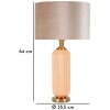 Perly Lampa Stołowa Szklana Podstawa Żebrowana Abażur Perłowy Złota