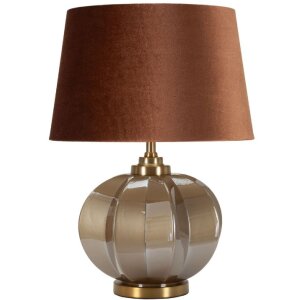 Lampa stołowa Praga szkło żelazo brązowo-złota 40,5x57cm E27