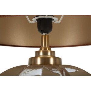 Lampa stołowa Praga szkło żelazo brązowo-złota 40,5x57cm E27