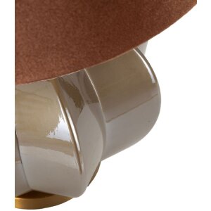 Lampa stołowa Praga szkło żelazo brązowo-złota 40,5x57cm E27