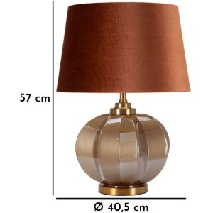 Lampa stołowa Praga szkło żelazo brązowo-złota 40,5x57cm E27