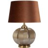 Lampa stołowa Praga szkło żelazo brązowo-złota 40,5x57cm E27