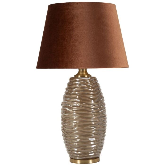 Lampa Stołowa Prague Szkło Żelazo Brąz Złoto Ø45.5cm