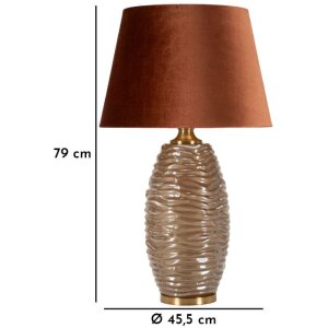 Lampa Stołowa Prague Szkło Żelazo Brąz Złoto Ø45.5cm