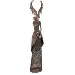 Clayre & Eef Renifer Metalowy Brązowo-Szary z Sercem 81 cm