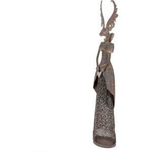 Clayre & Eef Renifer Metalowy Brązowo-Szary z Sercem 81 cm