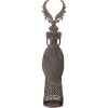 Clayre & Eef Renifer Metalowy Brązowo-Szary z Sercem 81 cm