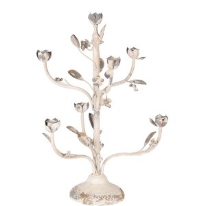 Clayre & Eef Świecznik Shabby Chic Beżowo-Szary...