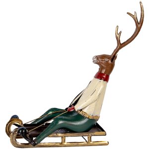 Clayre & Eef Figurka Jelenia na Saniach 30x12x32 cm...