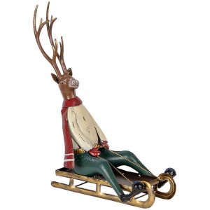 Clayre & Eef Figurka Jelenia na Saniach 30x12x32 cm...