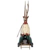 Clayre & Eef Figurka Jelenia na Saniach 30x12x32 cm brązowo beżowa