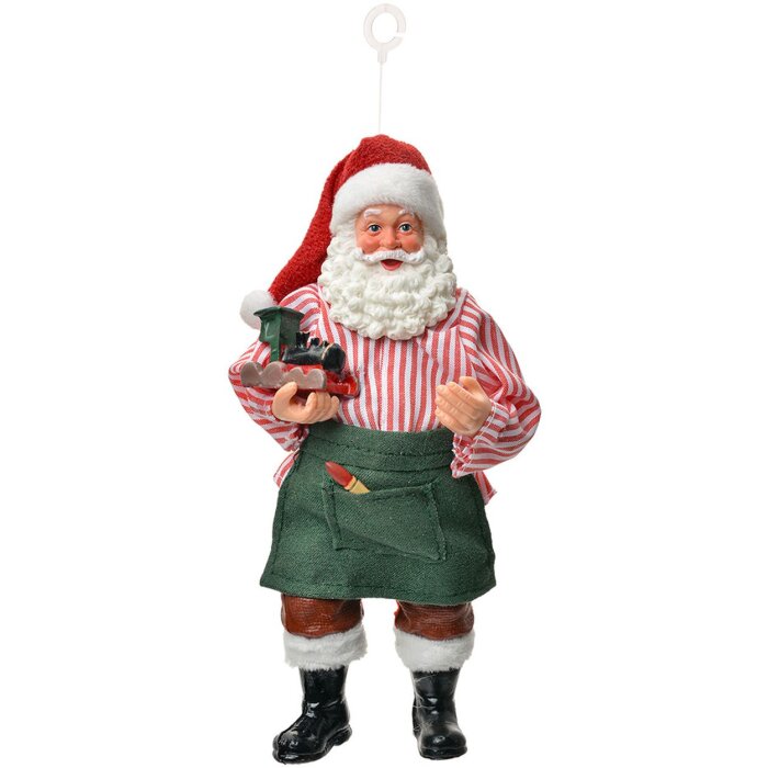 Clayre & Eef 66241 Wisząca Dekoracja Świętego Mikołaja 17 cm