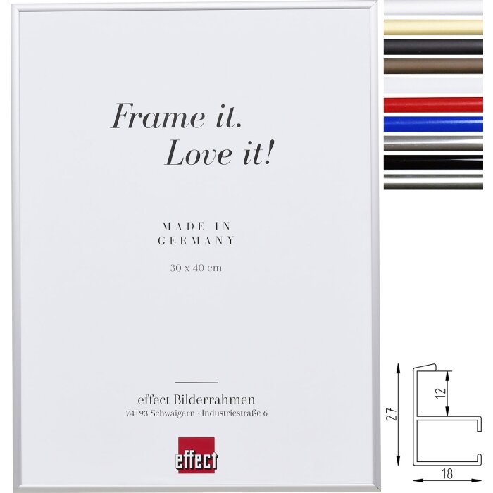 Effect Ramka Quadro Lustro Srebrny Złoty Czarny 18x24-70x100 cm