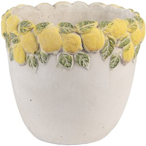 Clayre & Eef Doniczka Cytrynowa Relief 16x15 cm...