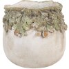Clayre & Eef Doniczka z Liśćmi Dębu Beżowo-Zielona 19x17 cm