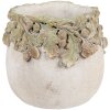 Clayre & Eef Doniczka z Reliefem Liści Dębu 15x13 cm Beżowo-Zielona